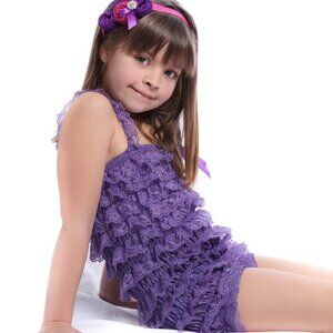 Kids Lace Romper Purple Photo Prop